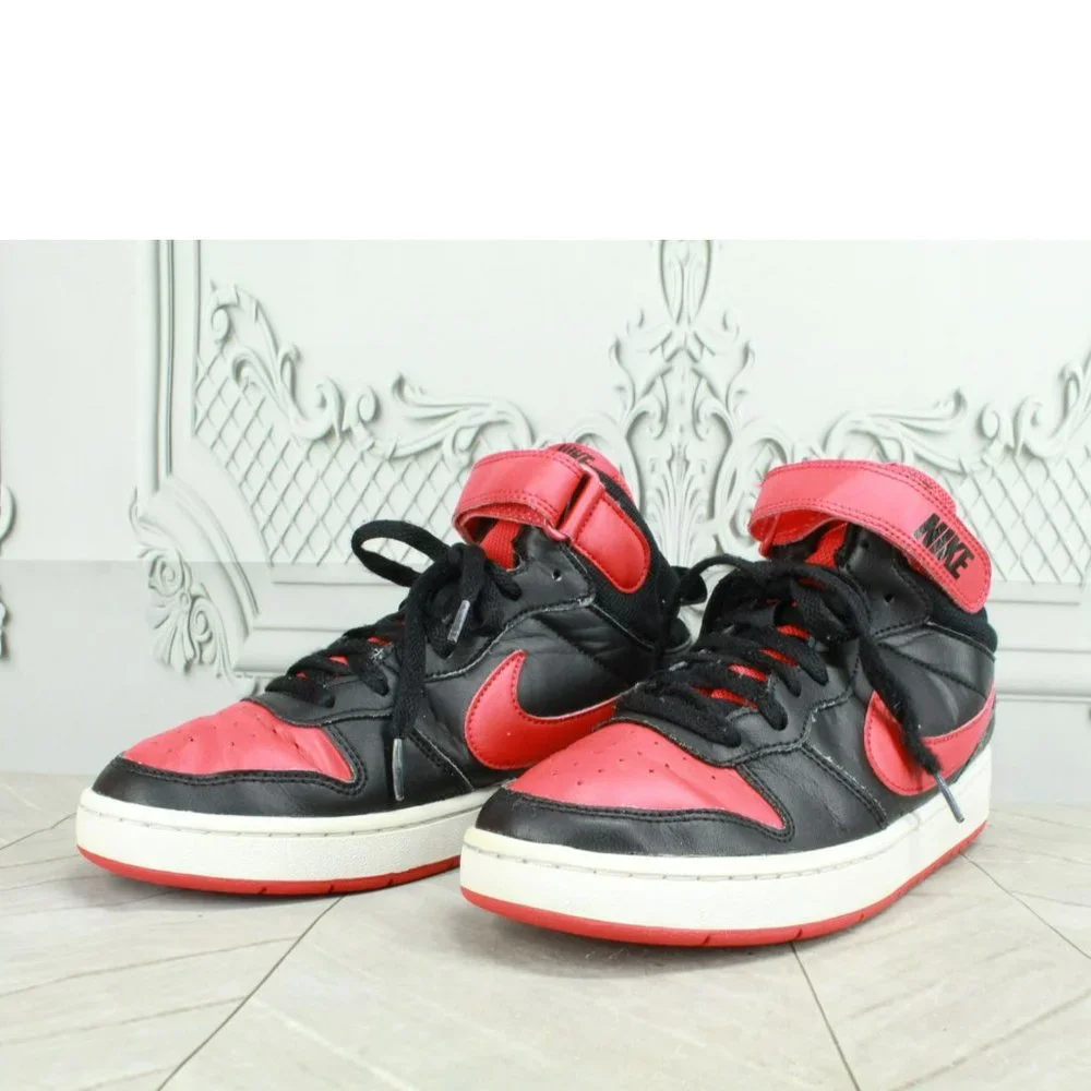 Nike Court Borough Mid 2 Multicolor Leather Basketball Sneakers Shoes Sz 6 Youth - Picture 2 of 9